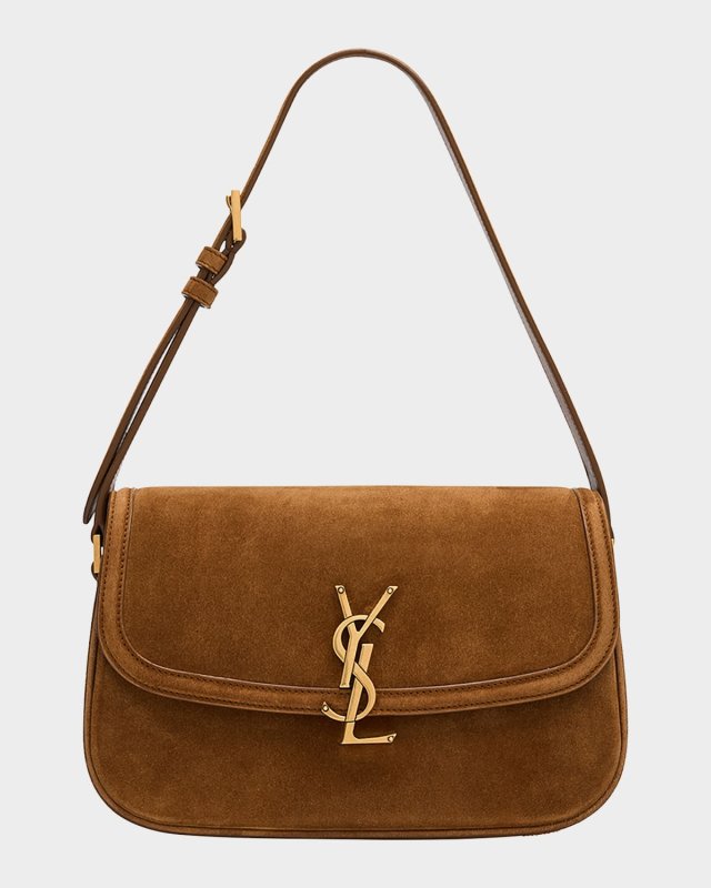 Solferino Medium YSL Shoulder Bag in Suede